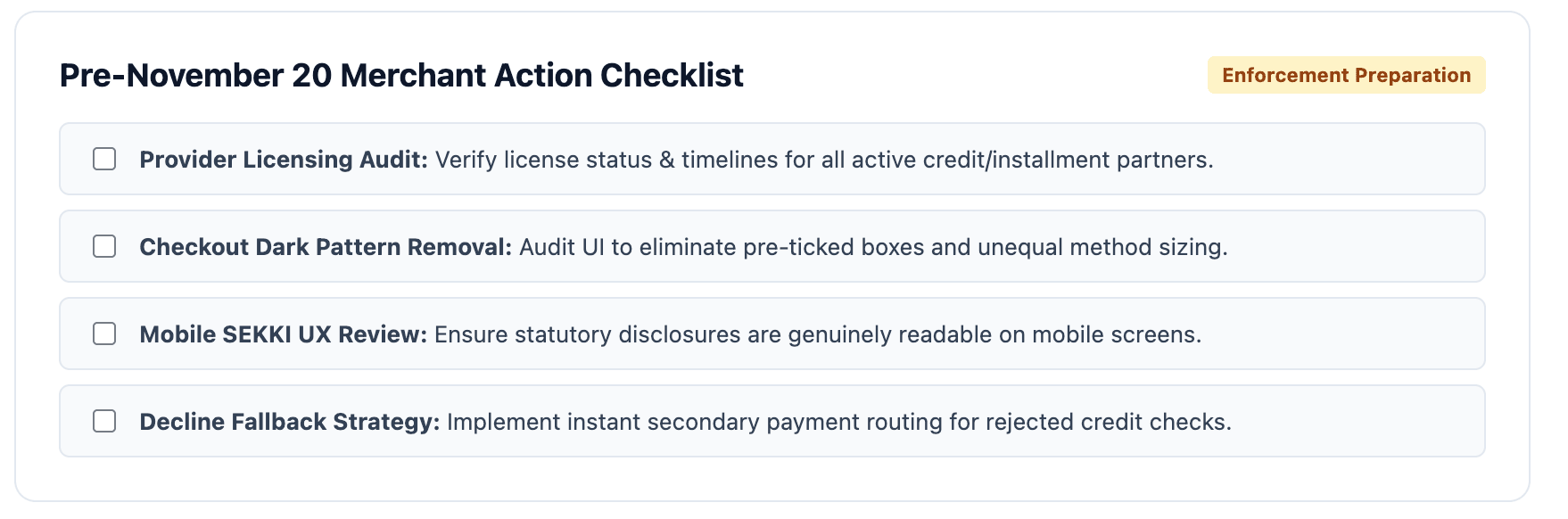 CCD2 Checklist