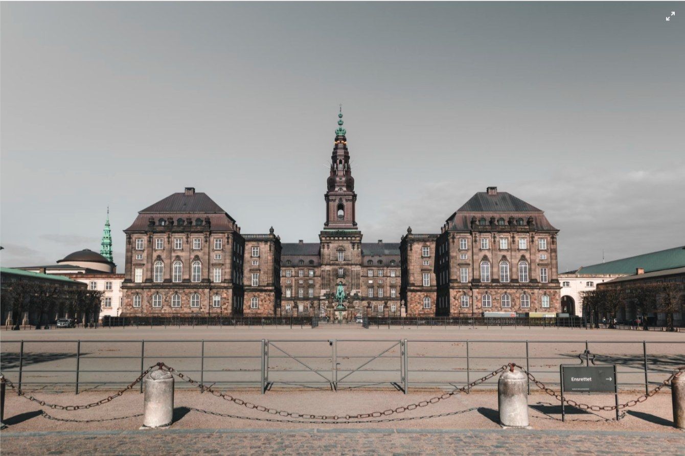 Christiansborg Palace, seat of the Danish Parliament, in Copenhagen